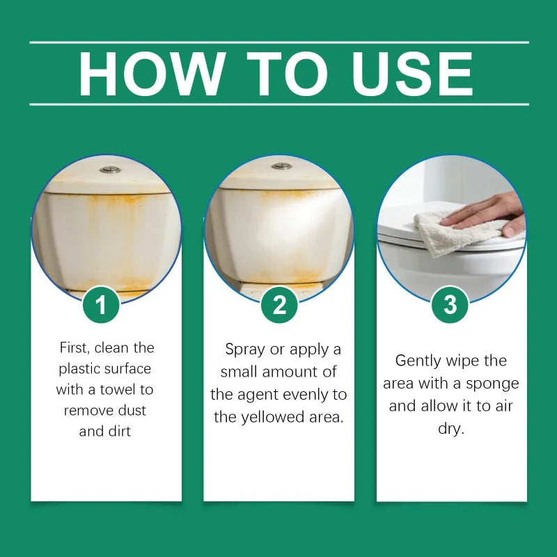 Plastic Yellowing Remover Scratch Repair - Appliances AC Units Fridge Toilet Back To White Gloss Long-Lasting Polish Clean Care*