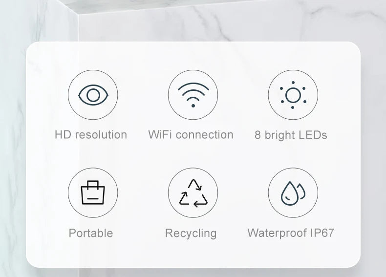 INSKAM Visual Mouth Camera WIFI Mouth Examination Camera IP67 Waterproof 1440P Endoscope Camera 2MP Image System Inspection Tool
