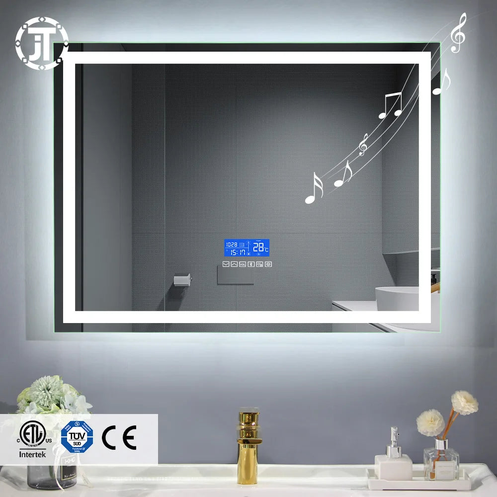 Smart Bathroom Touch Switch Screen Mirror Glass Wifi Washroom Espejo Vanity Led Light Wall Bath Mirror