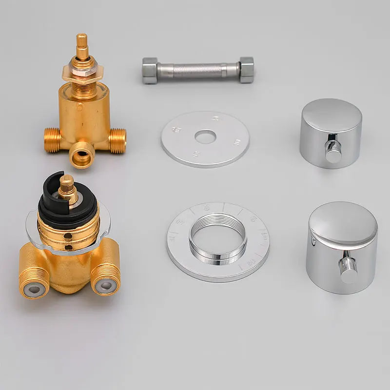 Thermostatic Brass Shower Faucet Valve 2/3/4/5 Way Diverter Mixer Control for Steam Room Shower Column Panel Bathroom Accessoris