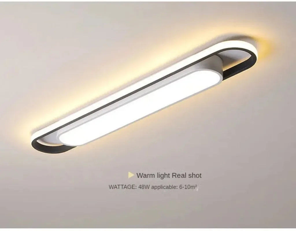 Simple Rectangular LED Ceiling Light for Living Room, Modern Light, Long Strip, Creative Balcony Light, Hot Sale