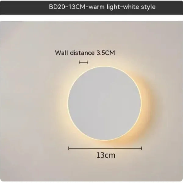 Round wall lamp/modern minimalist style bedroom bedside table staircase porch LED light source human body touch sensor