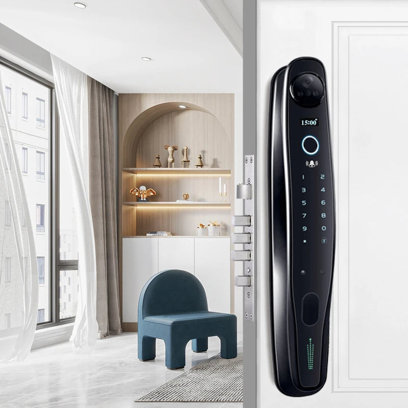Smart digital password electronic lock 3D face recognition Smart door lock with camera