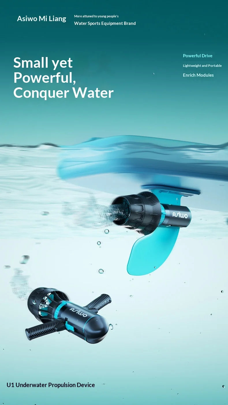Underwater Scooter 1100W Sea Scooter with 3-Speed Dual Mode 10ft/s Max 80-Min Runtime 164ft Depth for Diving Snorkeling SUP