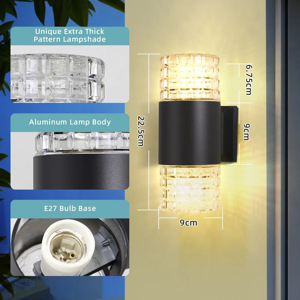 Street Wall Light Outdoor Waterproof LED E27 Bulb External Facade Decor Stairs Lights Entrance Fixture Home Decorative Lamp Wall