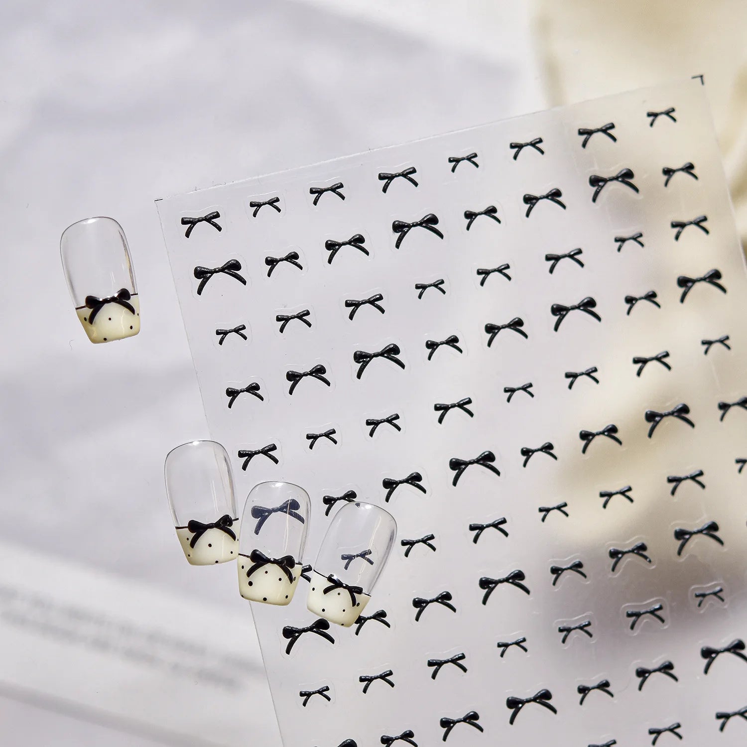 5D Relief Nail Stickers Sweet Small Bow-shaped Nail Decorations Stickers Self Adhesive Bowtie Bowkont Nails Art Accessory Decals