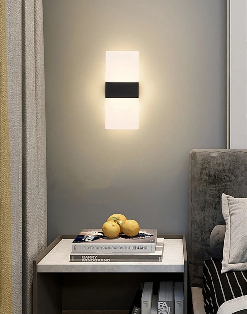 Touch Sensor Switch LED Wall Lamp USB Rechargeable Wireless Acrylic Stair Night Light Bedroom Aisle Kitchen Wall Sconce Lighting
