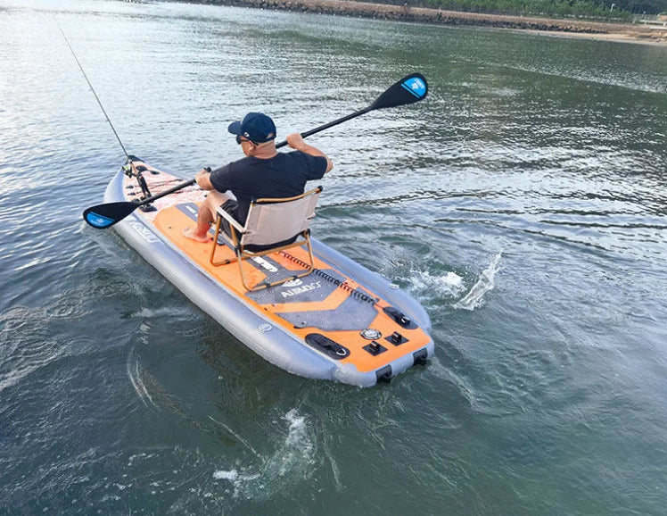 Inflatable Fishing Boat Kayak SUP Thickened Sea Fishing Paddle Board with Rod Holders, Stable Lure Fishing Platform