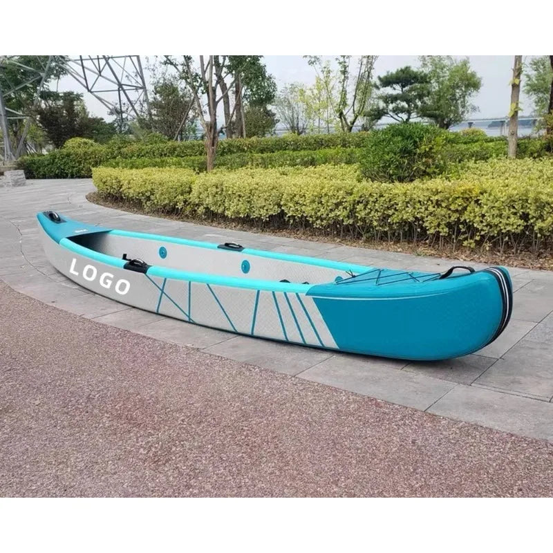 Inflatable Kayak 465CM Inflatable 3 Person Fishing Paddle Boat ,0.6mm PVC 8CM Drop Stitch 3 Chambers Ship for Ocean Lake Sea