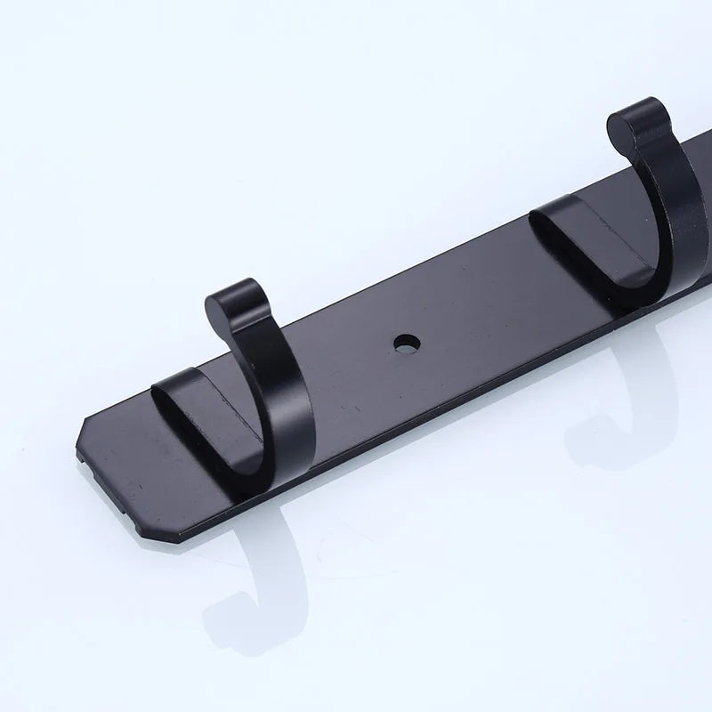 Black Robe Hook for Bathroom Kitchen Home Wall Mounted Creative Door Coat Clothes Towel Key Holder Hanger Storage 3 4 5 6 Hooks