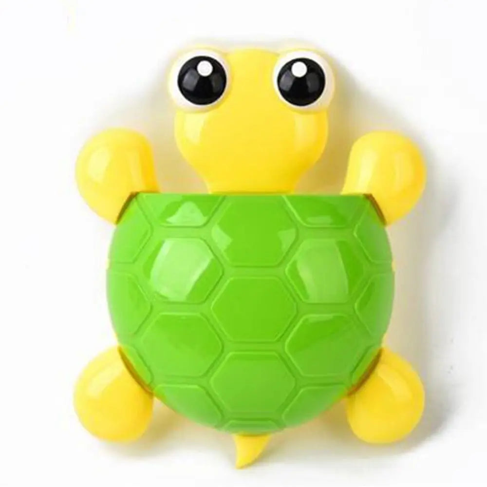 Cute Cartoon Tortoise Shaped Toothpaste Rack Strong Suction Cup Plastic Toothbrush Holder Bathroom Wall Suction Tooth Holder