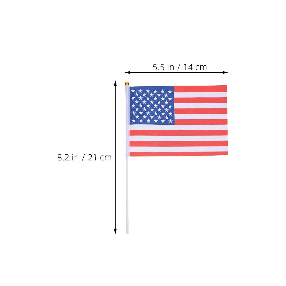 15Pcs Handheld American Flags Vibrant Mini Us Flags for 4Th of July Memorial Veterans Day Patriotic Hand Waving Usa Flag