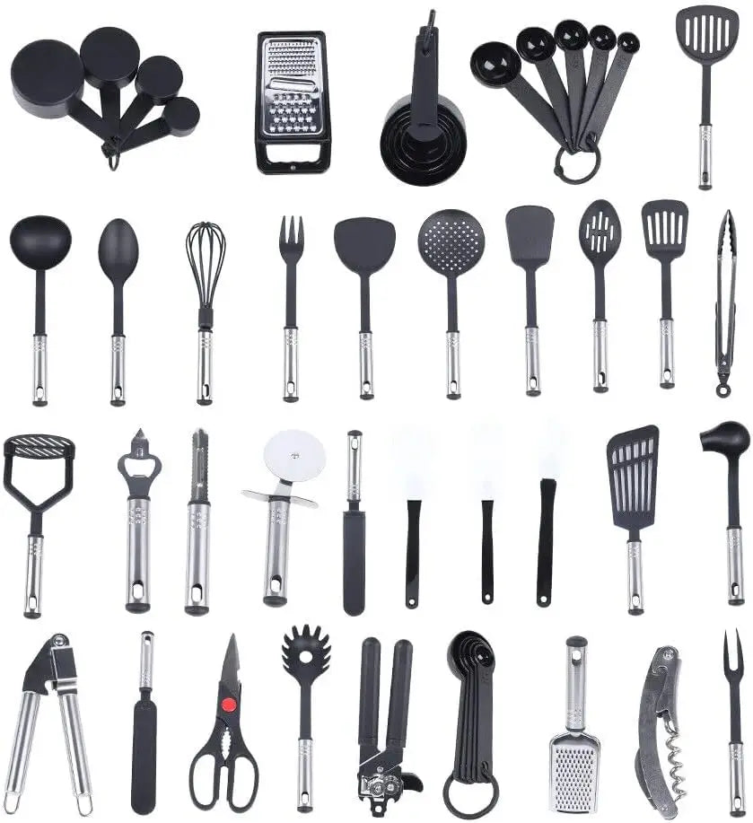 40 Pcs Kitchen Utensils Stainless Steel Kitchen Utensils Set Nylon Kitchen Utensils for Kitchen Baking Mixing Kitchen Cooking