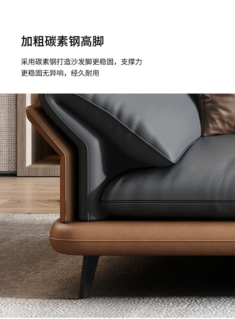Office sofa leather business reception hall reception area negotiation simple modern light luxury coffee table combination set