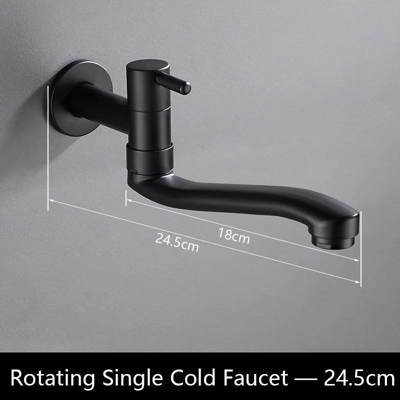 Single Cold Faucet Wall Outdoor Mop Pool Faucet Copper Brass Wall Mount Bathroom Sink Faucet Rotatable WB1141