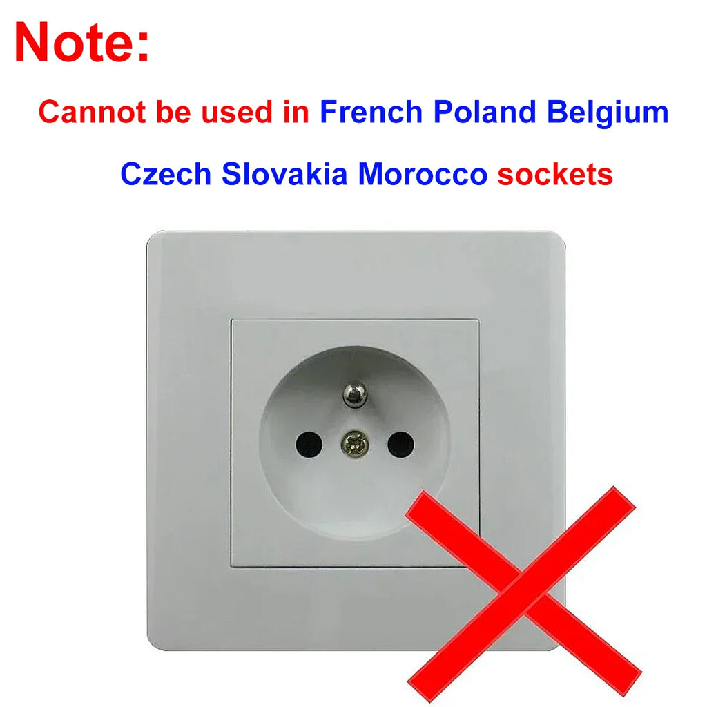 EU Electrical Socket 1 To 2/3 Way Outlet European Standard Expansion Socket Power Extension Plug Converter Travel Power Adapter