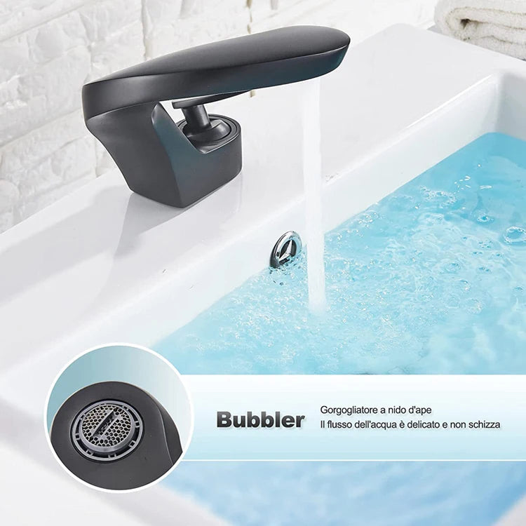 Luxury Bathroom Faucet Curve Single Handle Wash Basin Sink Faucet Hot And Cold Water Sink Mixer Tap Brass Deck Mounted Torneira