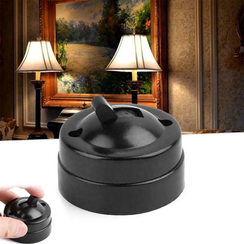 Single Control Switch Round Wall Mounted Easy Install Household Light Switch Retro Retro Style 1PC High Quality
