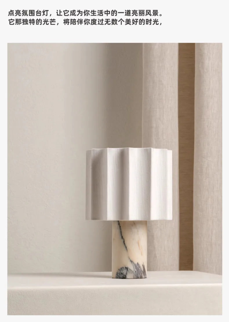 Nordic Designer Marble Table Lamp with Touch Switch USB Charging Minimalist Modern Light Fixtures Living Room Bedroom Bedside