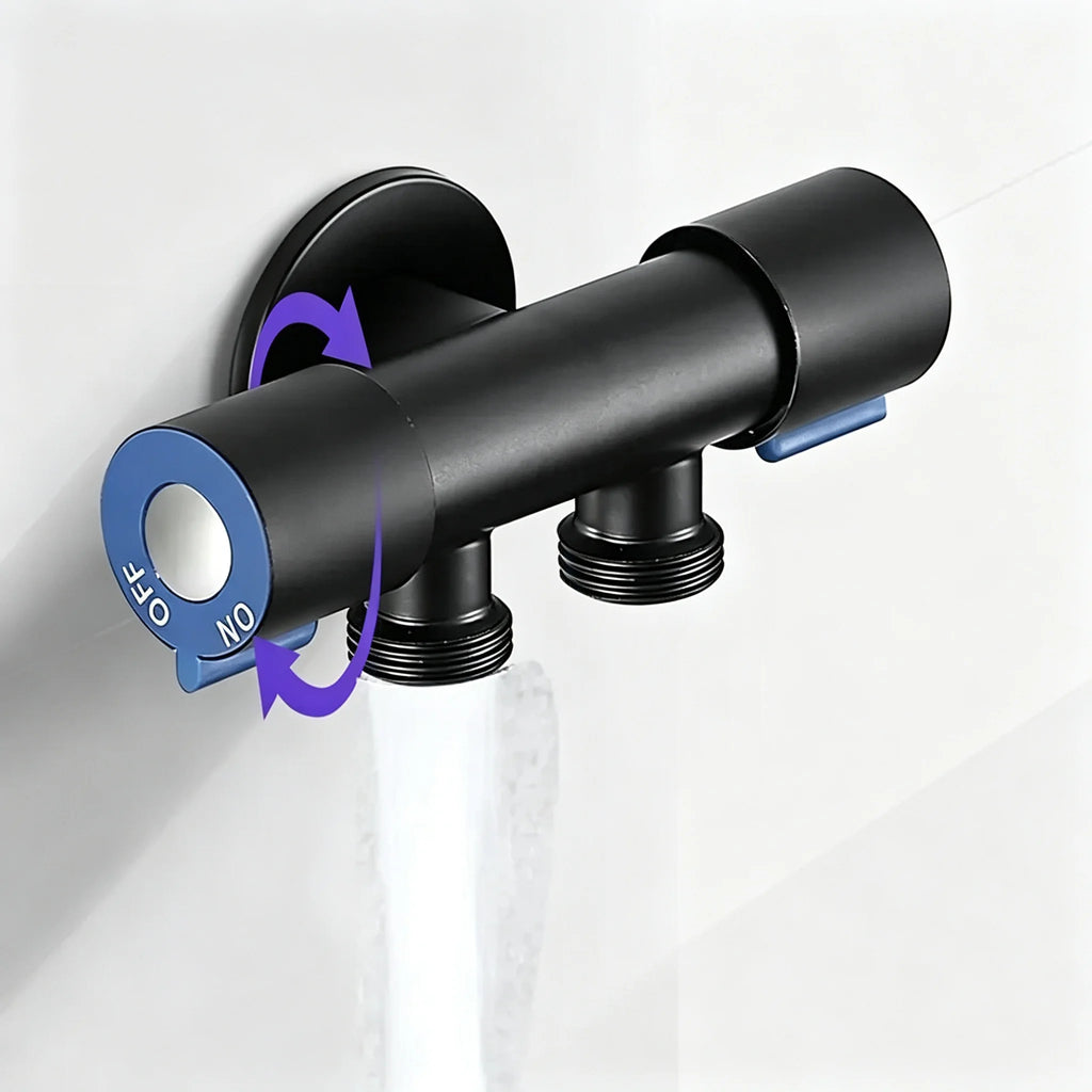 Double Handle Stainless Steel Cold Water Faucet Bathroom Washing Machine Faucet