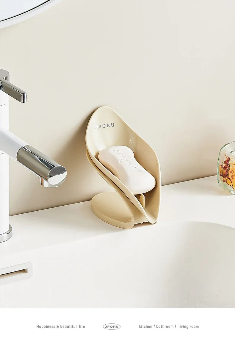 Modern Light Luxury Bathroom Soap Holder - Multi-Functional Countertop Storage Box with Self-Draining Design & Leak-Proof Base