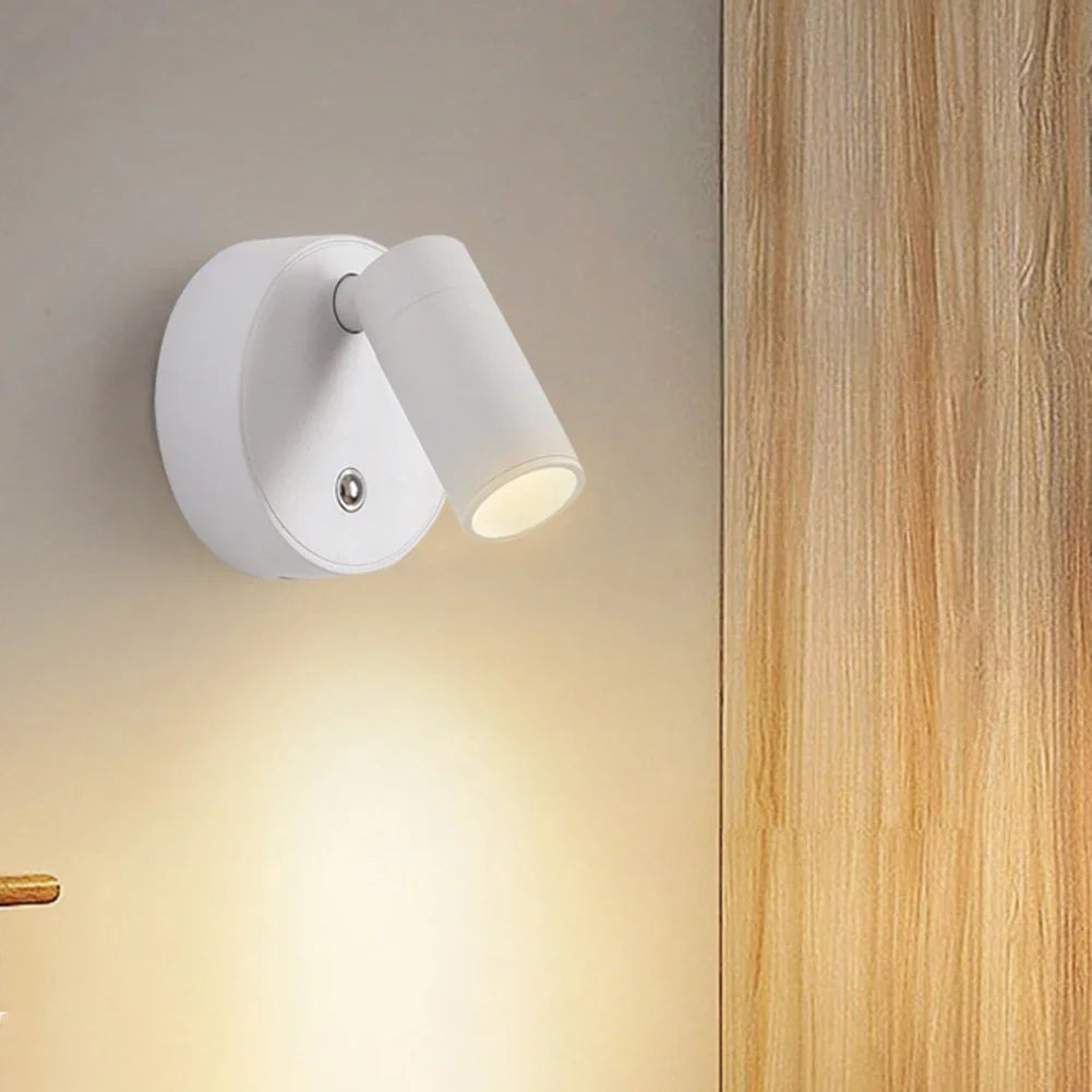 Adjustable Wall Light with Remote Control USB Rechargeable Bedside Reading Wall Lamp COB Touch Control Warm Light for Bedroom