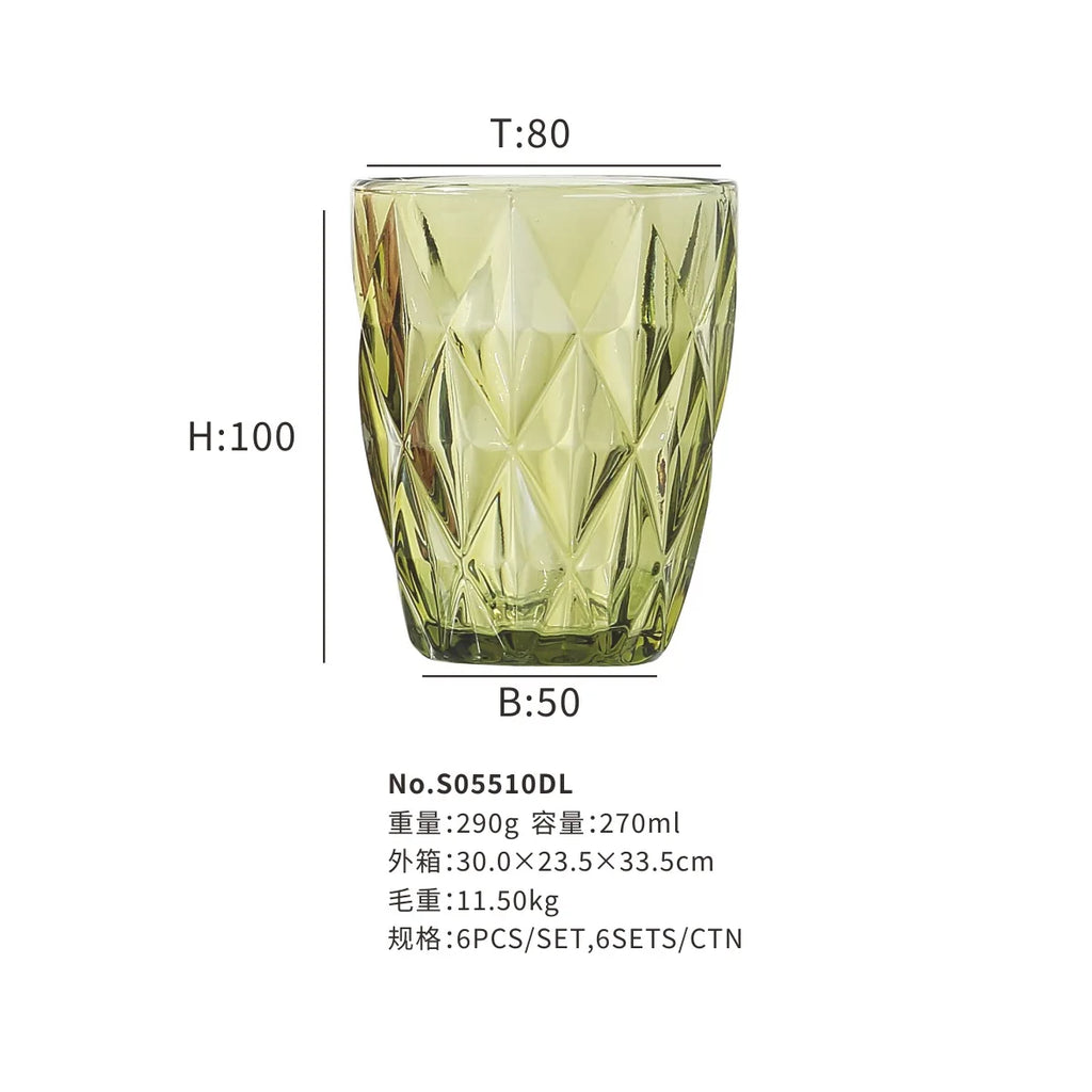240 ml Water Glass for Juice Beer Tea Milk Wine Drinking Drinkware for Cold Drink Glasses Family and Friends Party