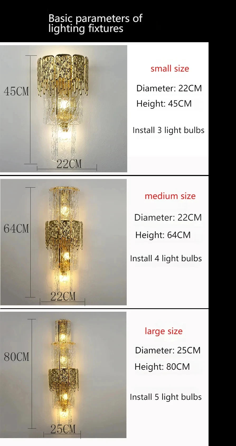 Light Luxury Led Wall Lamp Home Decoration Living Room Tv Background Wall Staircase Bedroom Italian Bedside Glass Wall Lamp