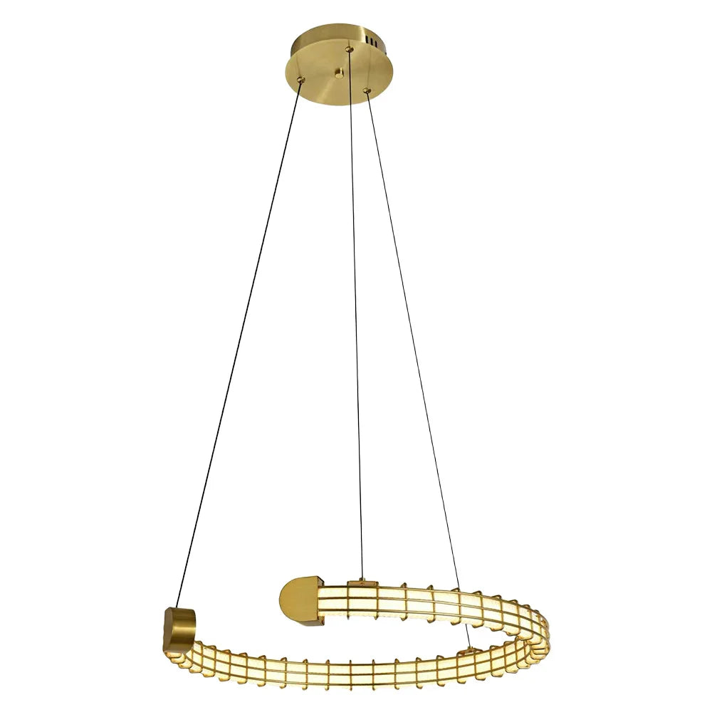 Modern Luxury LED Pendant Light for Living Room Villa Kitchen Island Table Round Iron Dining Hanging Chandelier Home Decor