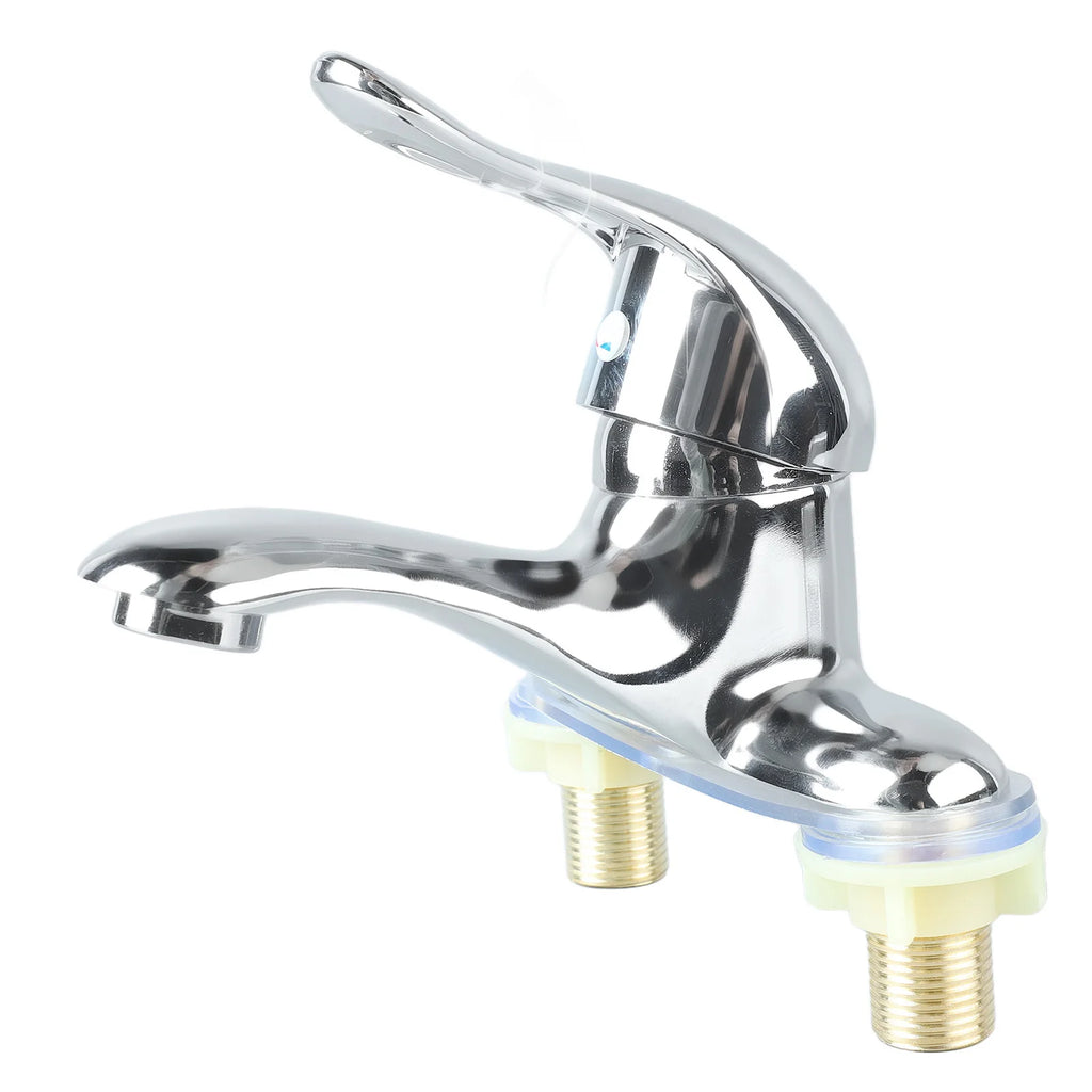 2 Hole Bathroom Sink Faucet Bathroom Sink Faucet Zinc Alloy 2 Hole Single Handle Hot and Cold Water Mixer Tap for Home Hotel