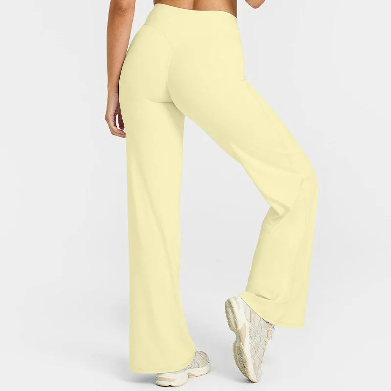 GYM Naked Feel Pilates Running Sport Trousers Straight-Leg Pants Ultra Soft Butter Fabric Women's Mid-Waist Yoga Pants