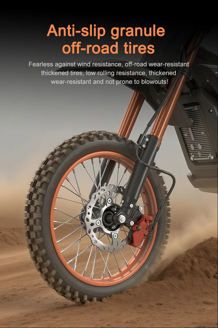 S1 E-Bike Off-Road Electric Bike with 14 Inch Front 12 Inch Rear Tires 3000W 3500W DC Motor 60V 27Ah Battery 130KG Max Load