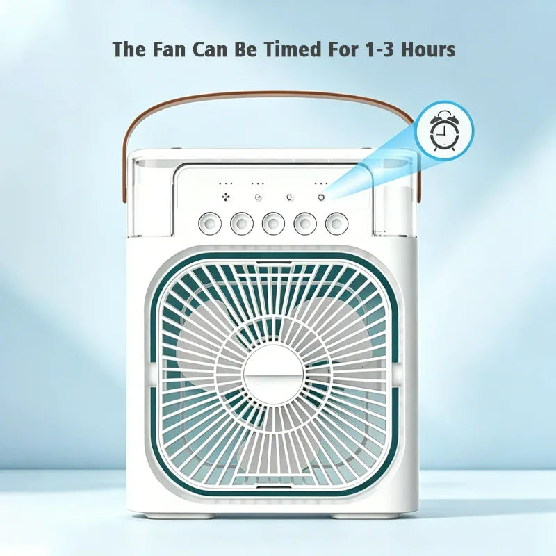 3 in 1 Fan Air Conditioner Household Mini Air Cooler LED Night Light Portable Humidifier Air Adjustment Fan Office Home Fan
