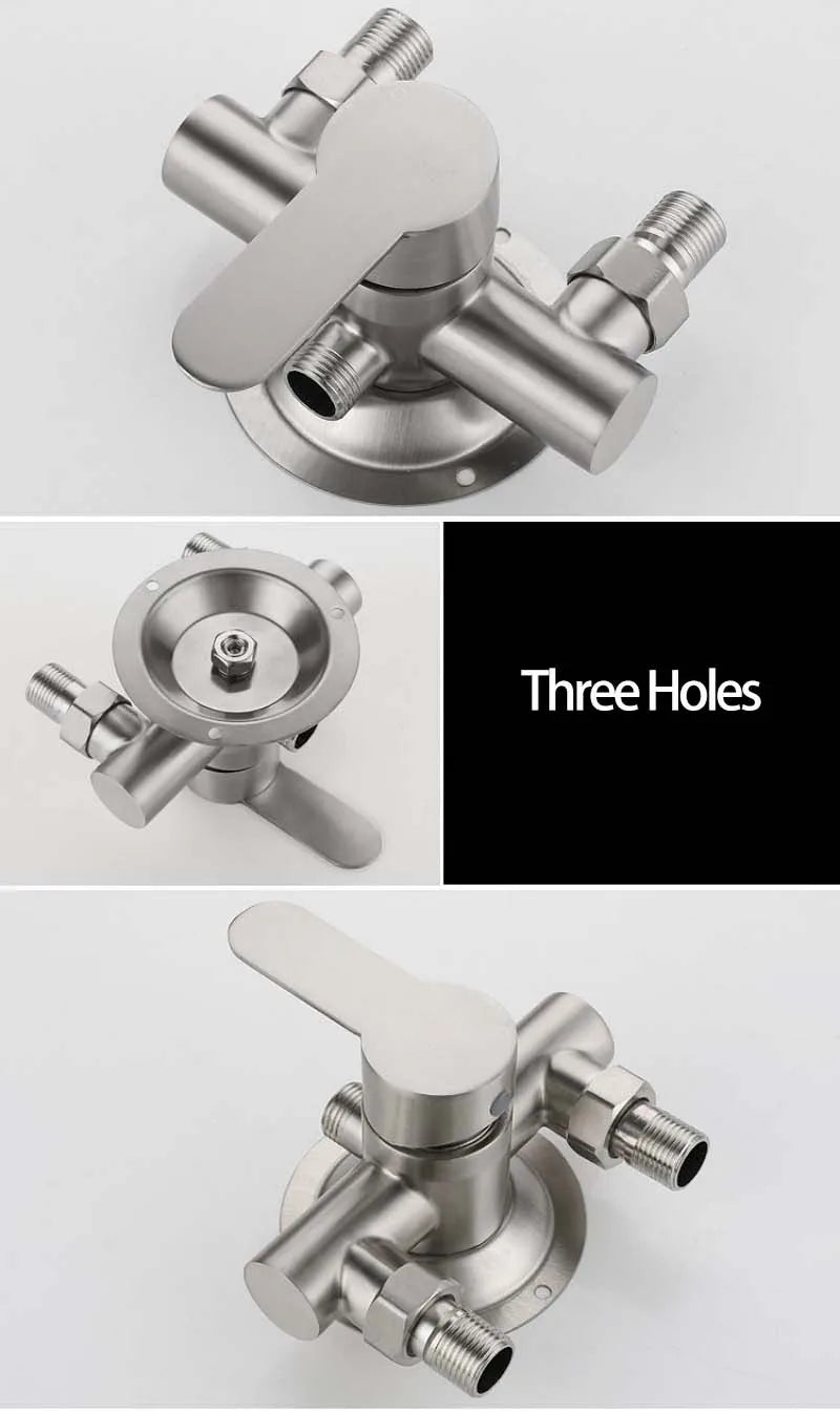 304 Stainless Steel Shower Faucet Hot And Cold Water Mixer Valve Sinlge Handle Wall Mounted Bathtub Faucet G1/2 for Water Heater
