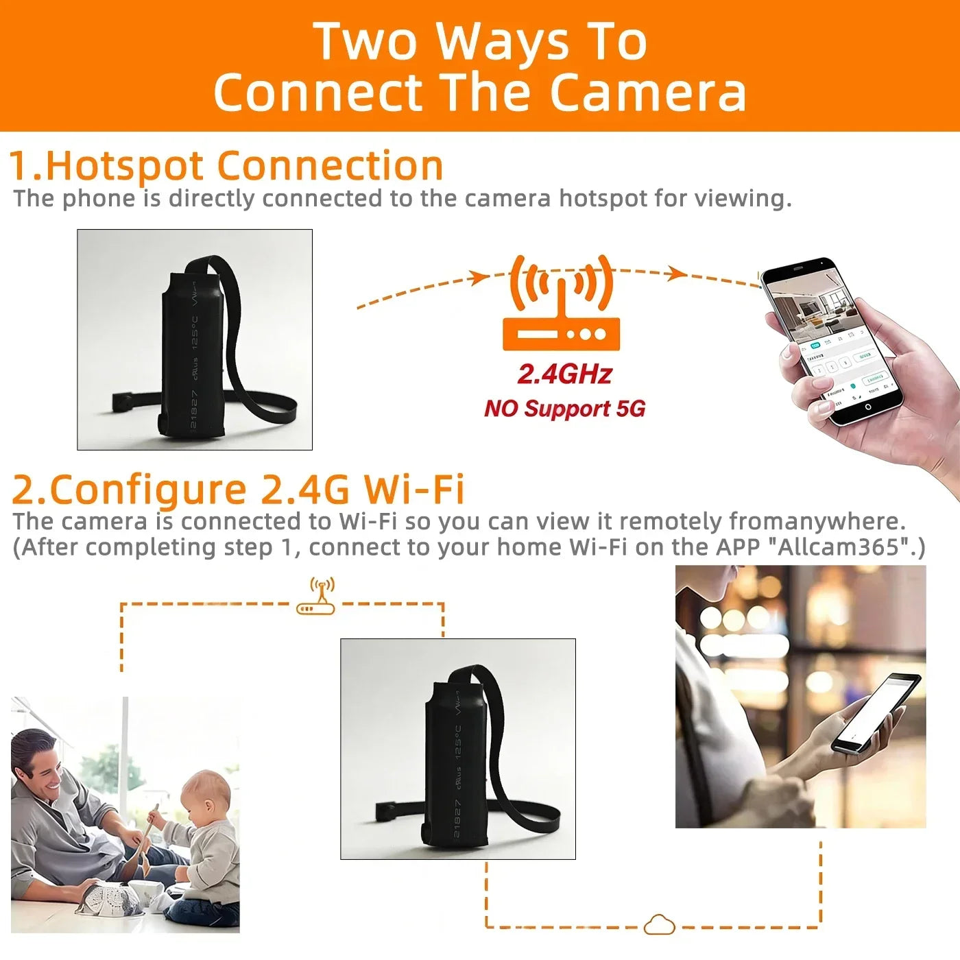 4K HD Mini WiFi Camera - Remote Viewing Motion Detection DIY Home Nanny Style Surveillance Cam