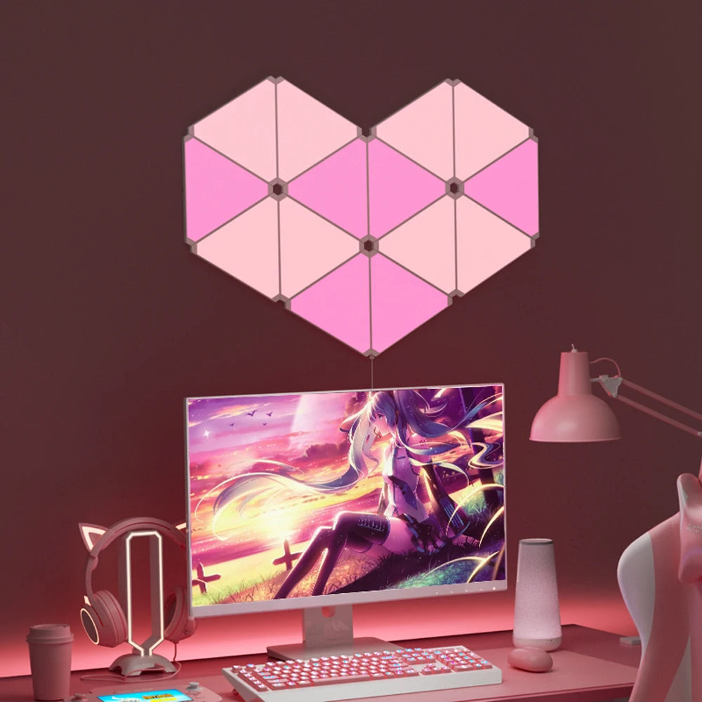 Smart APP WIFI RGB Thin Quantum Lamp USB 5V Music Sync LED Night Light For Game Party Room Decor Atmosphere Triangle Wall Lights