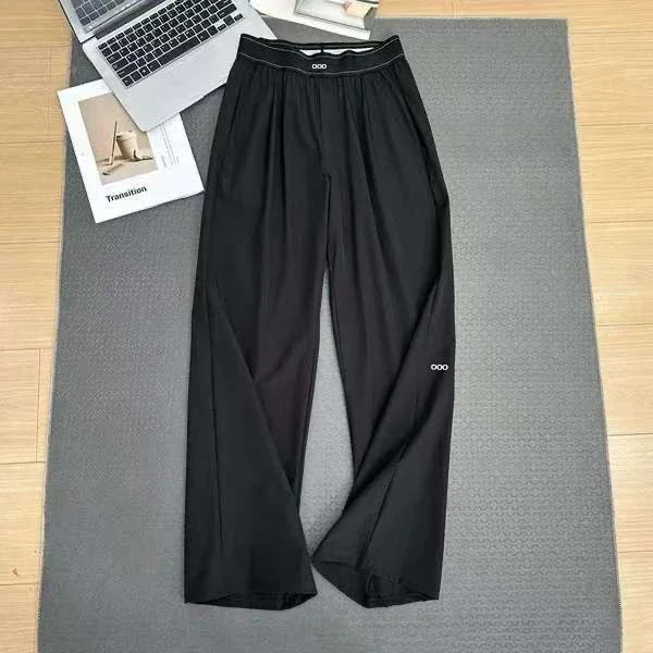 New High Waist Straight Leg Yoga Pants Women‘s Lightweight Quick-Dry Sports Long Pants Loose Slimming Casual Versatile Trousers