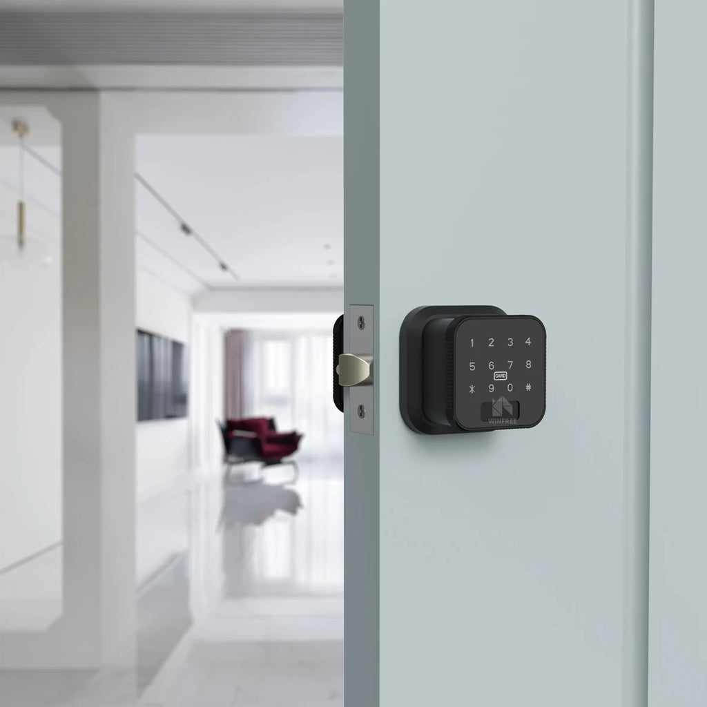 WINFREE Smart Lock Fingerprint Door Lock Passcode Card Key TTLock Bluetooth Keyless Entry for Home Office