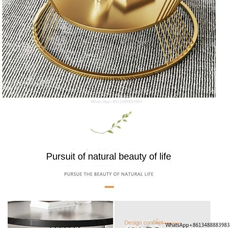 Small Apartment Living Room Round Household Minimalist Mini  Table Modern Light Luxury