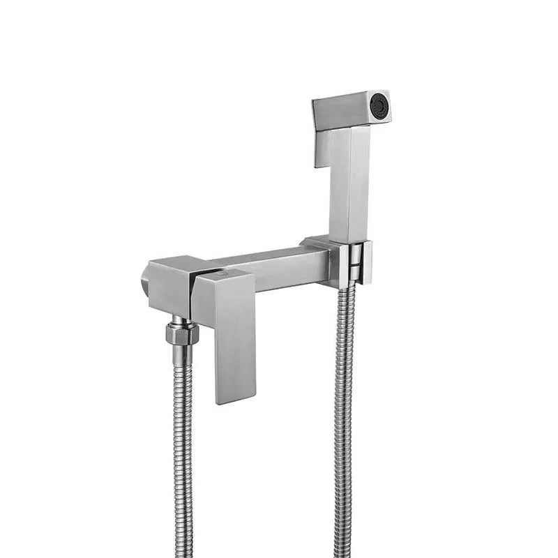 Stainless Steel Bidet Faucet Hygienic Shower Bidet Sprayer Single Handle Bathroom Shattaf Hot Cold Water Mixer Toilet Gun Set
