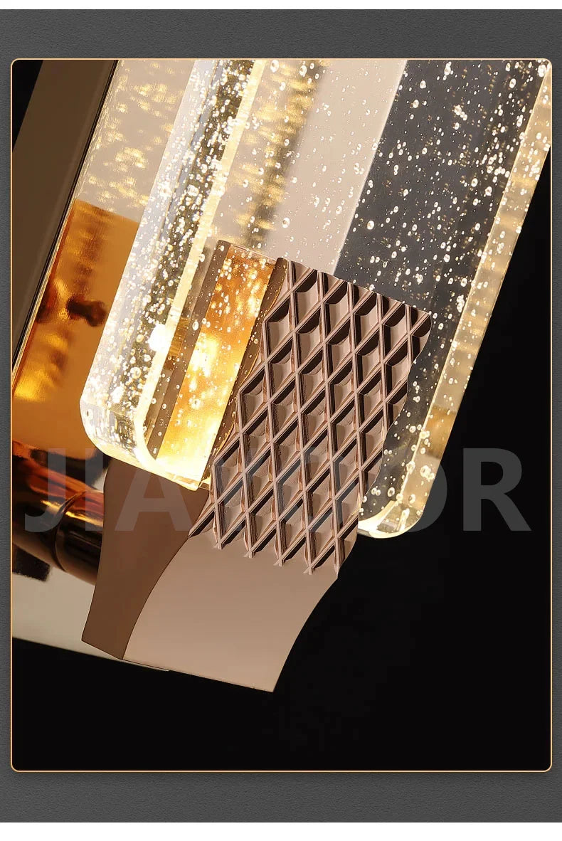 Luxury Wall Lamp Modern Gold Black LED Lamp TV Background Light Bedroom Bedside Living Room Decoration Indoor Light Bedside Lamp
