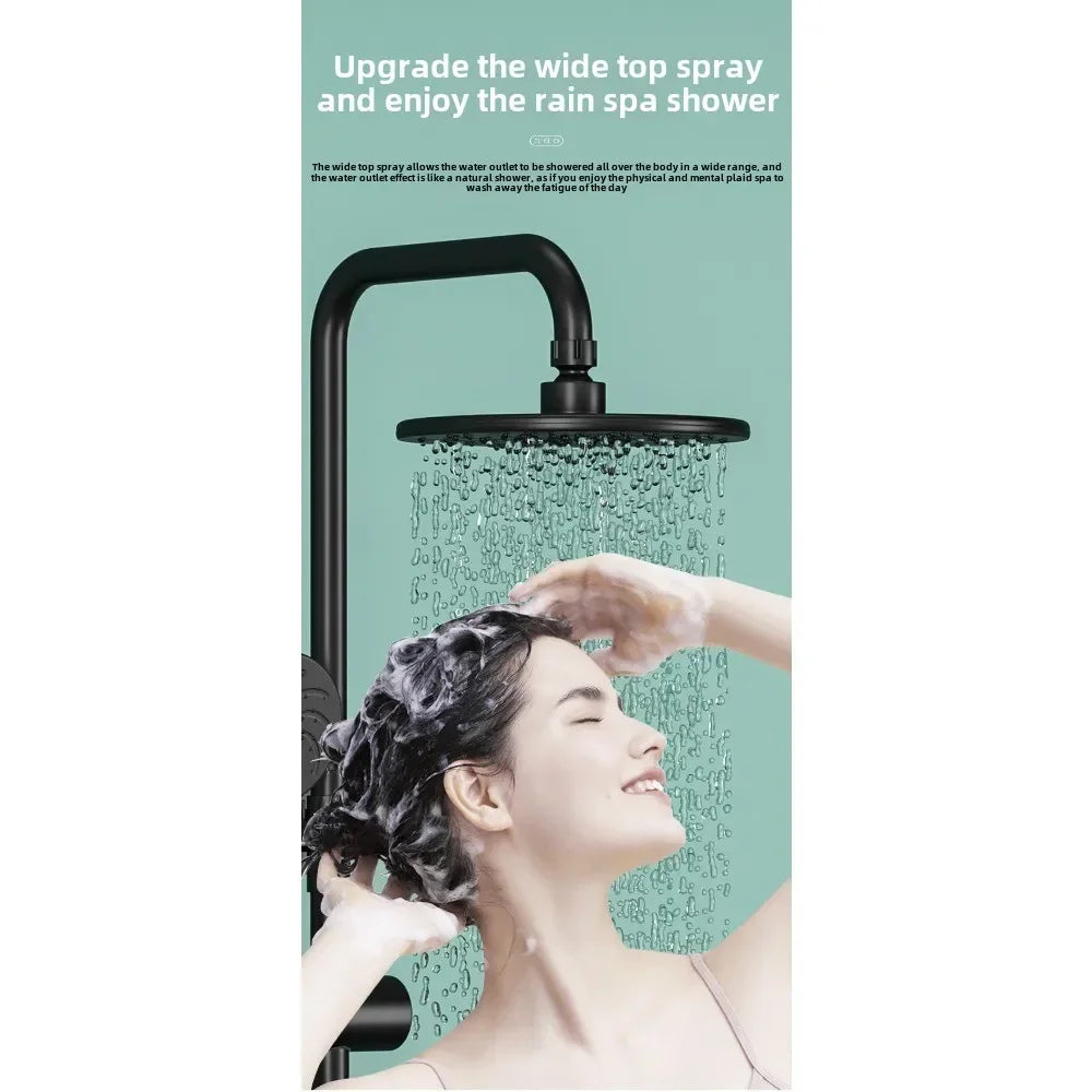 Hot and Cold Shower Head Set Bathroom Set Brushed Gold Shower System Toilet Shower Set, Household Bathroom Shower Douche