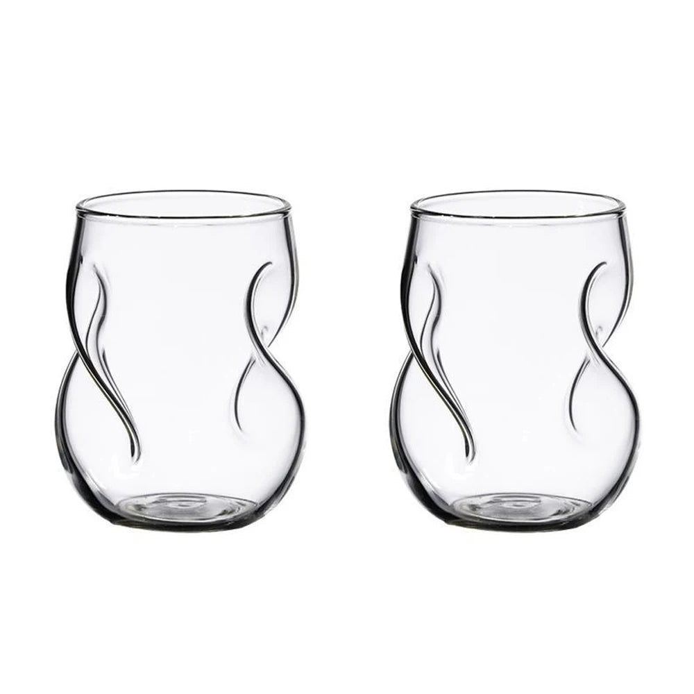 1/2/4 Piece Whiskey Glass 13oz/400ml Novelty Shape BPA Free Reusable Glass Perfect for Family Gatherings and Cocktail Parties