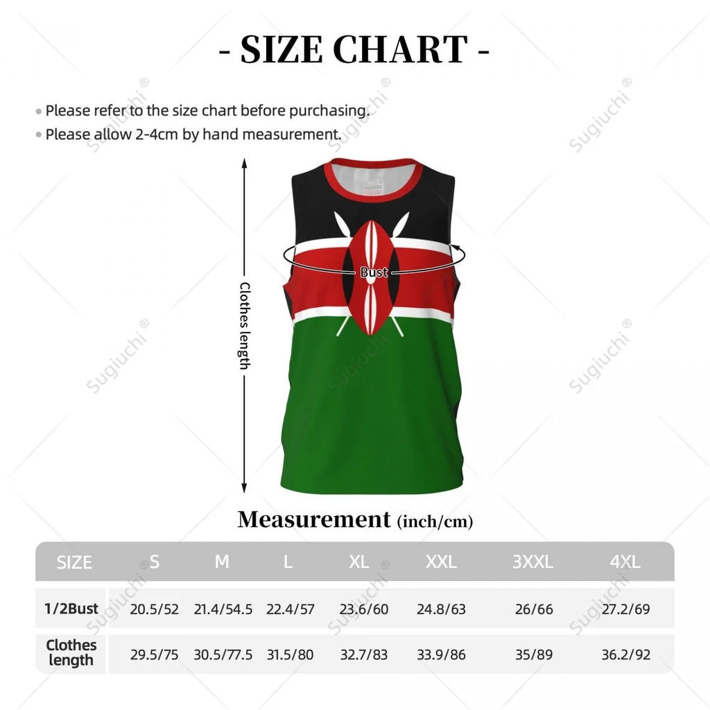 Kenya Flag Men Basketball Sports Running Fitness Multifunction Sleeveless tshirt Exclusive Custom Name Nunber