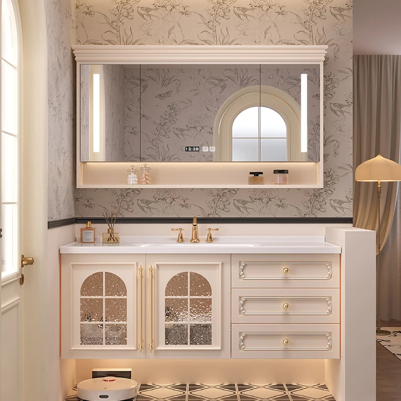 Storage Drawers Bathroom Cabinet Interior Dividers Mirror White Bathroom Cabinet Shelving Modern Badkamer Meubel Accessories