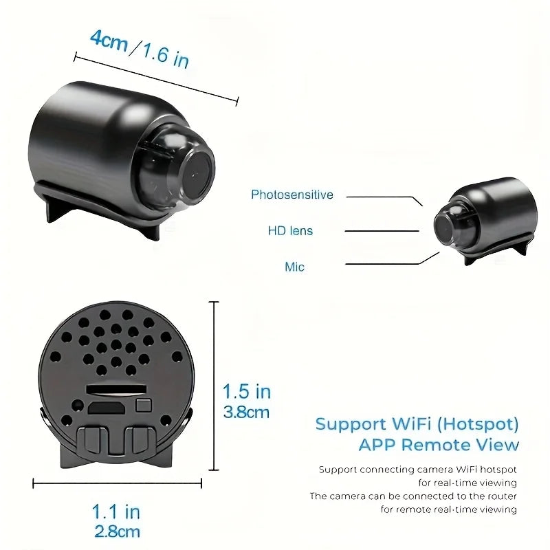 HD Mini Camera WiFi 1080P Remote Wireless Video Recorder Home House Pet Dog Kids Safety Monitoring Security For Iphone Battery