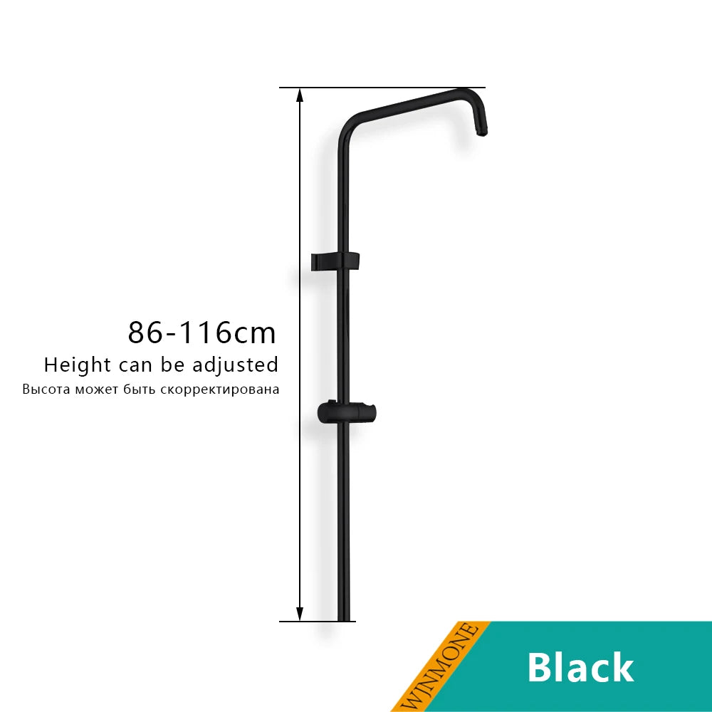 Standard Universal Bathroom Shower Faucet Tube for Bathtub Shower System Tap Set G1/2 in G3/4 in Adapter Round Pipe Accessories