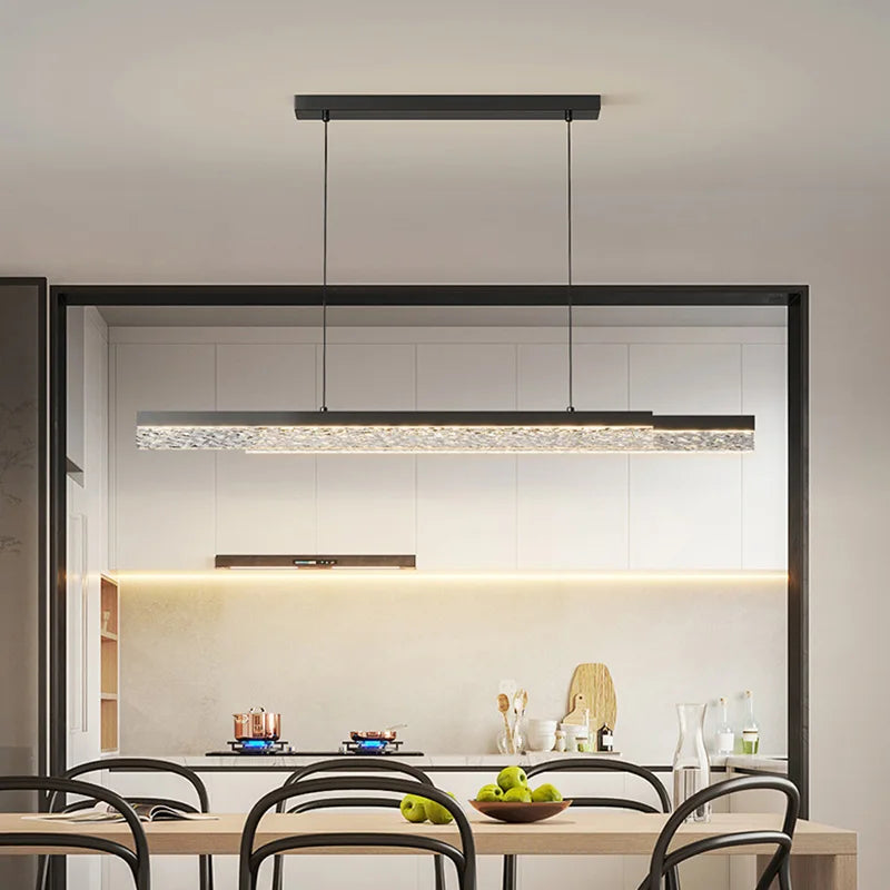 Modern Light Creative Bar Counter Strip Designer Lamps LED Pendant Light For Dining Table Kitchen Chandelier Adjust Function