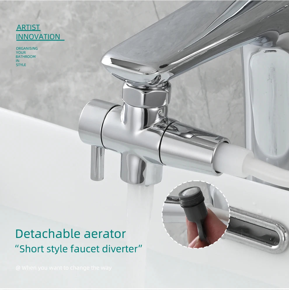 Ciencia Brass Faucet Diverter Valve Kitchen Sink Faucet Valve Splitter with Aerator Sink Hose Connector M22 to M24