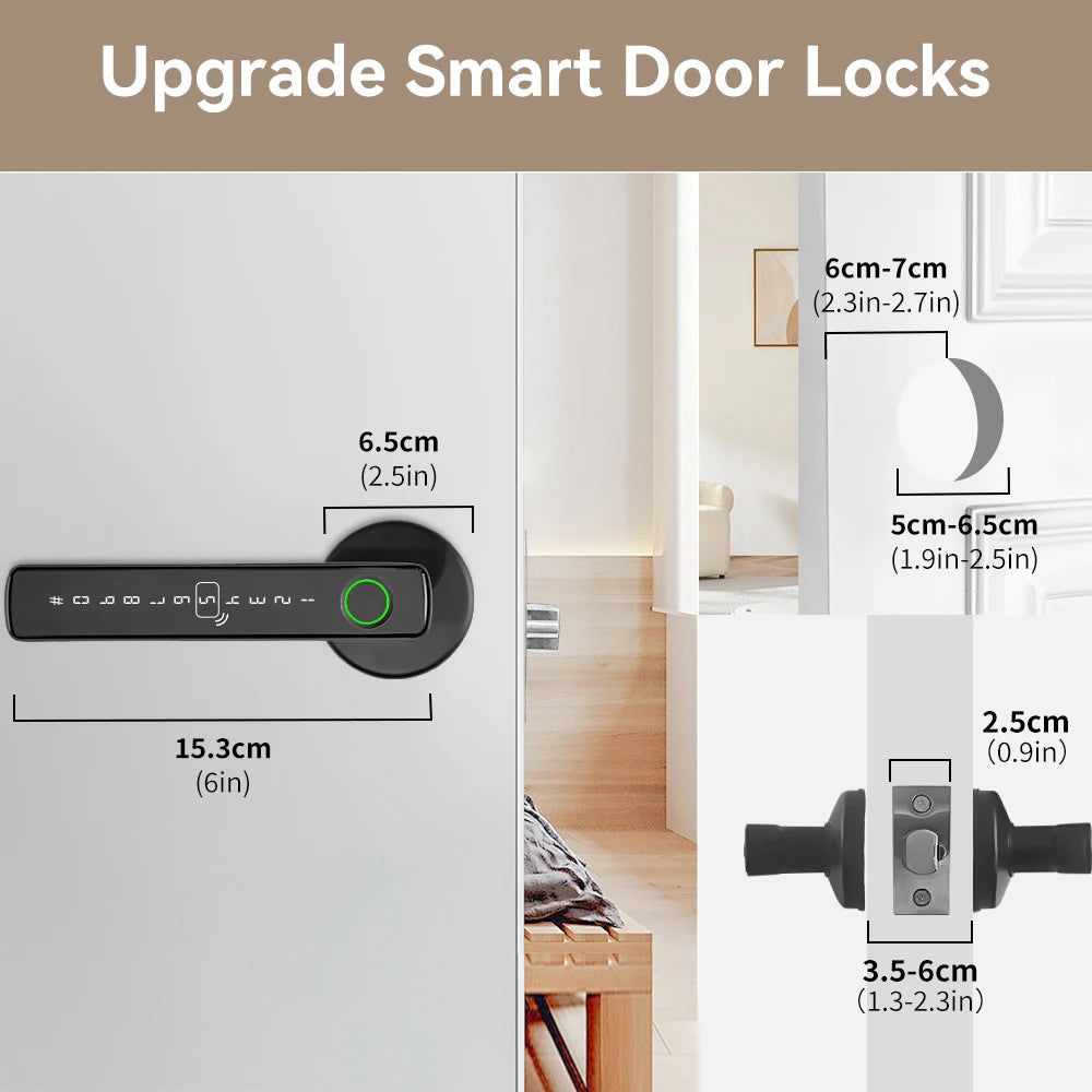 Tuya Smart Door Lock Fingerprint Recognition lock Smart Life Control Home Accessories Smart Home Automation Security Protection